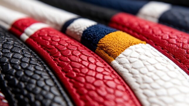 Colorful Textured Sports Equipment Grips in a Row.