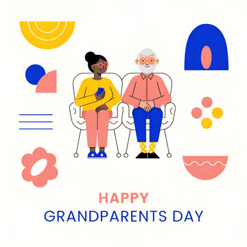 lovely grandparents day composition with flat design