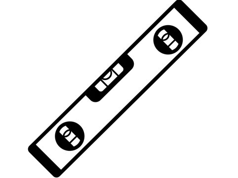 Spirit level icon. Construction tool symbol for measuring flat surfaces and alignment.