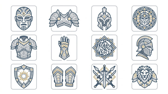 Collection of Intricate Fantasy Armor and Weapon Designs.