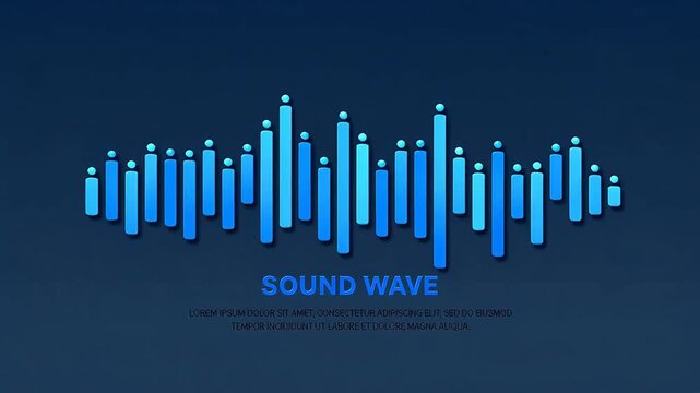 Animated Blue Sound Wave Visualization with Gradient Background