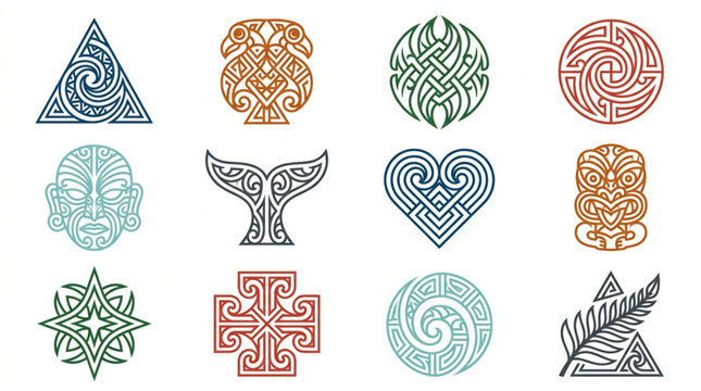 Collection of Intricate Celtic and Tribal Designs and Symbols.