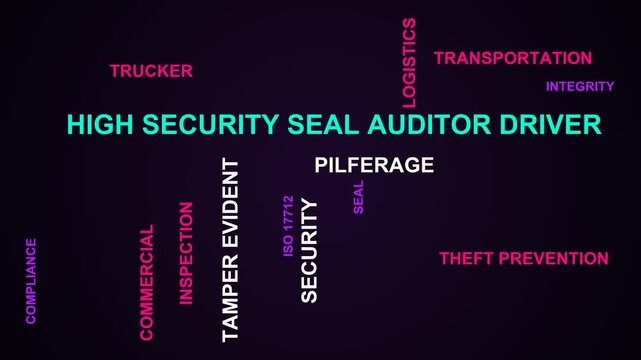 High Security Seal Auditor Driver Word Cloud