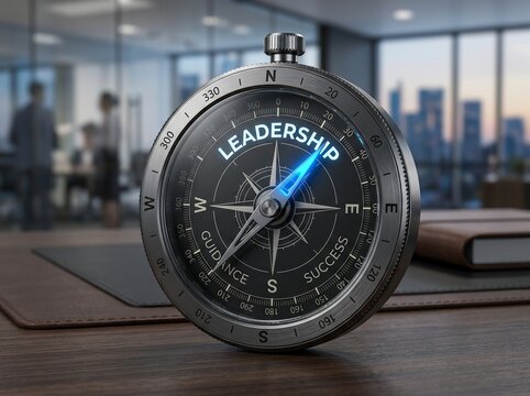 Leadership Compass Guiding Business Success in a Modern Office