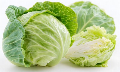 Fototapeta premium Young cabbage leaves with light coloration