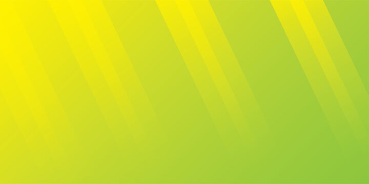 Abstract modern background featuring slanted geometric diagonal stripes in a vibrant color gradient shifting from bright yellow and lime green to fresh leaf green tones.