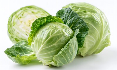 Fototapeta premium Young cabbage leaves with light coloration