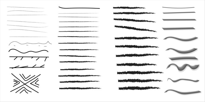 Hand Drawn Brush Strokes, Lines, Shapes & Ink Design Elements Vector Pack