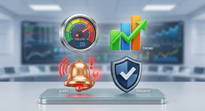 KPIs vs KRIs: performance up, risk down; early warning indicators; governance dashboard.