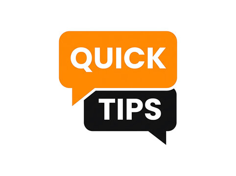 Quick tips icon, speech bubble design element, vector illustration