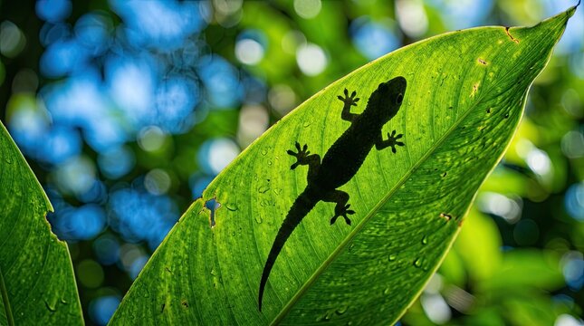 green lizard on a branch