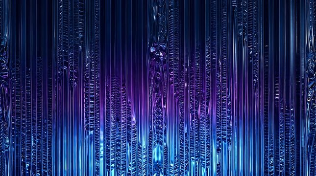 Abstract vertical lines in blue and purple digital art