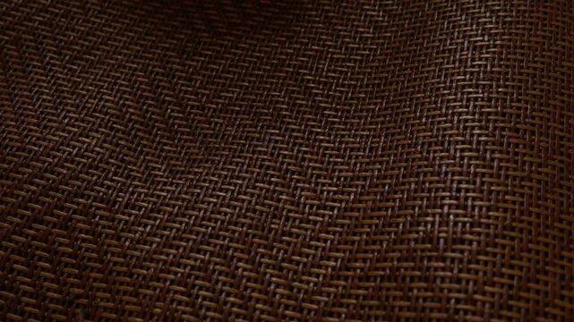 Close-Up Woven Rattan Cane Texture Background, Natural Brown Wicker Basket Weave 