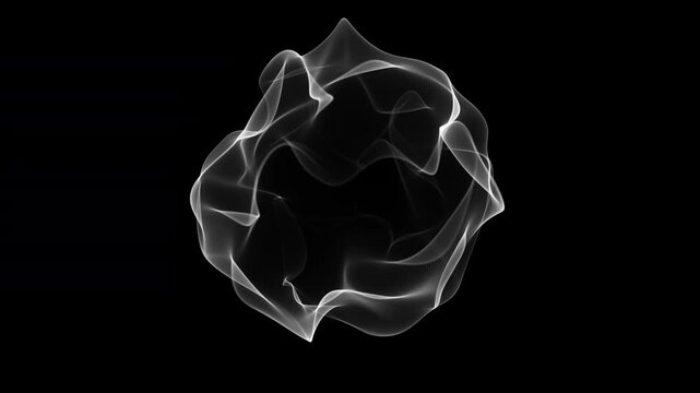 White Abstract Fluid Shape with Continuous Rotation
