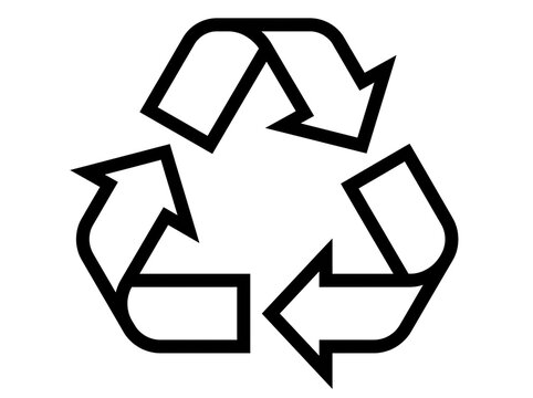 Recycle symbol icon, a circular arrow design representing environmental sustainability, conservation, and the reuse of materials on a transparent background