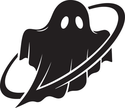 cartoon ghost halloween logo vector illustration template design