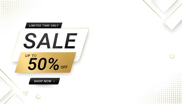Minimal White Sale Background with Modern Discount Elements