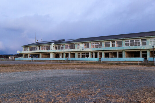 Former Ukedo Elementary School preserved as a memorial of the March 11, 2011 tsunami disaster in Namie, Fukushima Prefecture, Japan.