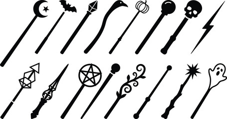 black magic wands for halloween party decoration © MD Din Islam