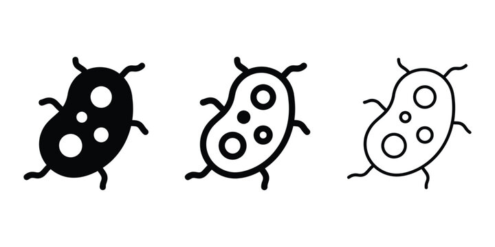 Microorganism icon silhouette vector outline and line art
