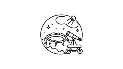 Astronomy Exploration Lunar Surface Telescope Rover Satellite Space Discovery © Mbako