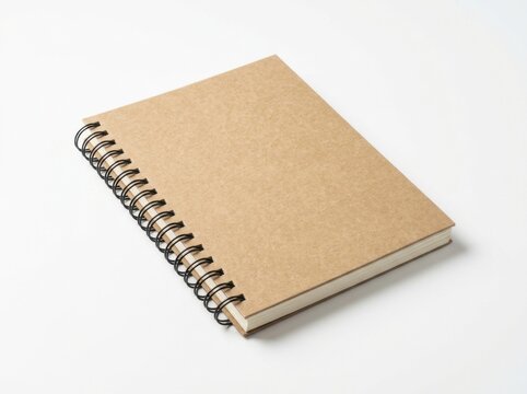 Eco-Friendly Closed Spiral Notebook on White Background