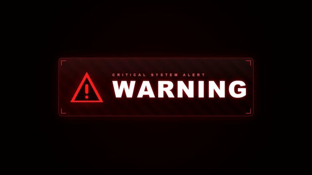A glowing red triangular icon signifies an urgent digital notification regarding a hardware malfunction which demands immediate human intervention to rectify the underlying technical system