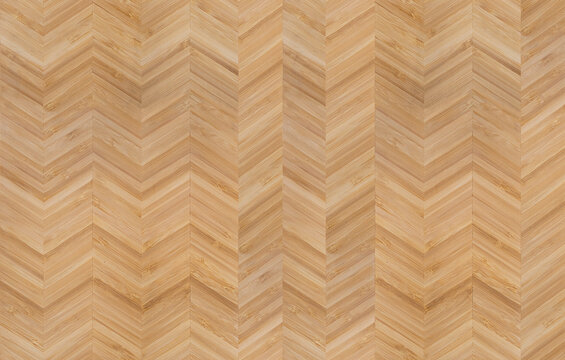 Wood seamless texture parquet floor pattern top view. Wooden light brown herringbone panel wallpaper design. 