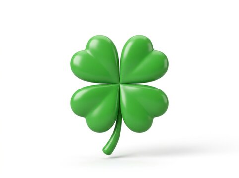 Three-Dimensional Four-Leaf Clover Symbol of Luck