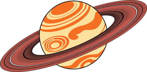 Saturn planet with distinct rings vector illustration © Rubi