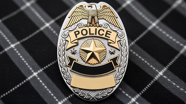 Police badge emblem representing law enforcement authority and public safety