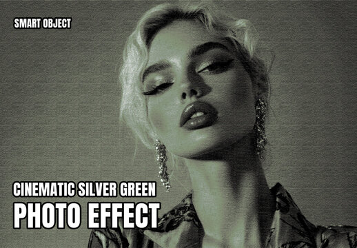 Cinematic Silver Green Photo Effect Template