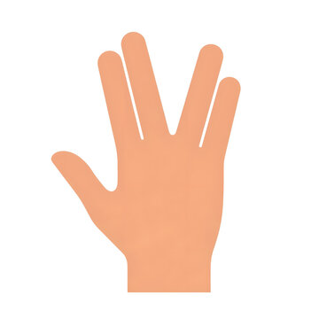 Flat Illustration of a Hand Making a Sci-Fi Greeting Gesture
