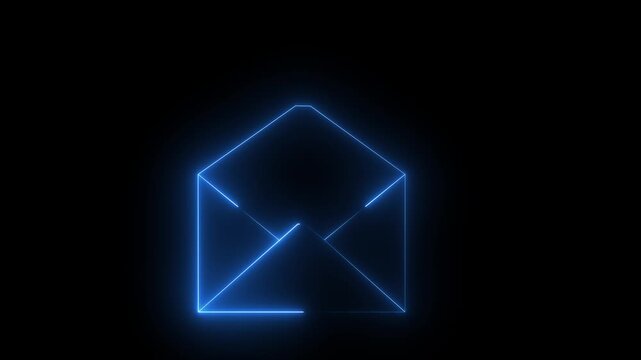 Open Letter Icon Blue - Digital Communication and Messaging Concept in Motion.Motion graphics of concept animation