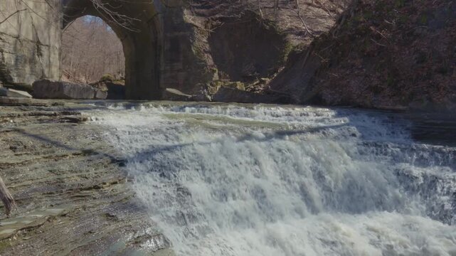 Glen Mill Falls flowing through scenic Upstate New York