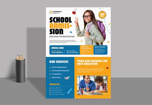 School Admission Flyer Template