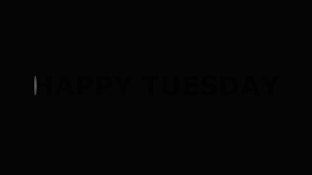 Energetic Happy Tuesday Text Animation with Glitch Effects Vibrant Colors and Creative Transitions for Social Media