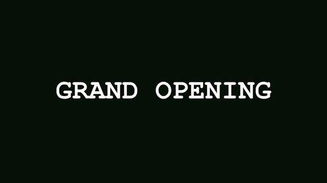 Stylish Grand Opening Glitch Motion Graphics for Marketing Launch Events on Black and Green Screen Backgrounds