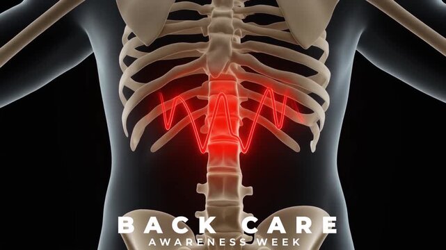 Back Care Awareness Week Preventing Back Pain Through Better Posture and Healthy Habits. Animation Video.
