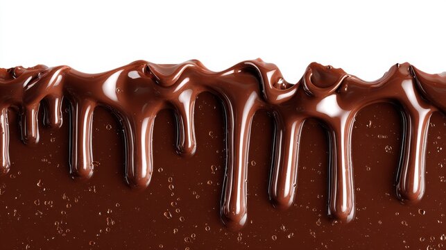 gooey chocolate drip border with smooth gradient, high-gloss effect, mouth-watering dessert design element