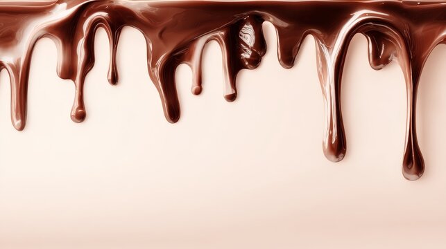 gooey chocolate drip border with smooth gradient, high-gloss effect, mouth-watering dessert design element