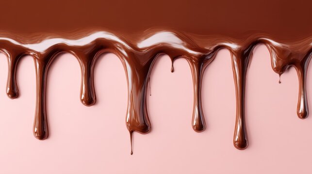 gooey chocolate drip border with smooth gradient, high-gloss effect, mouth-watering dessert design element