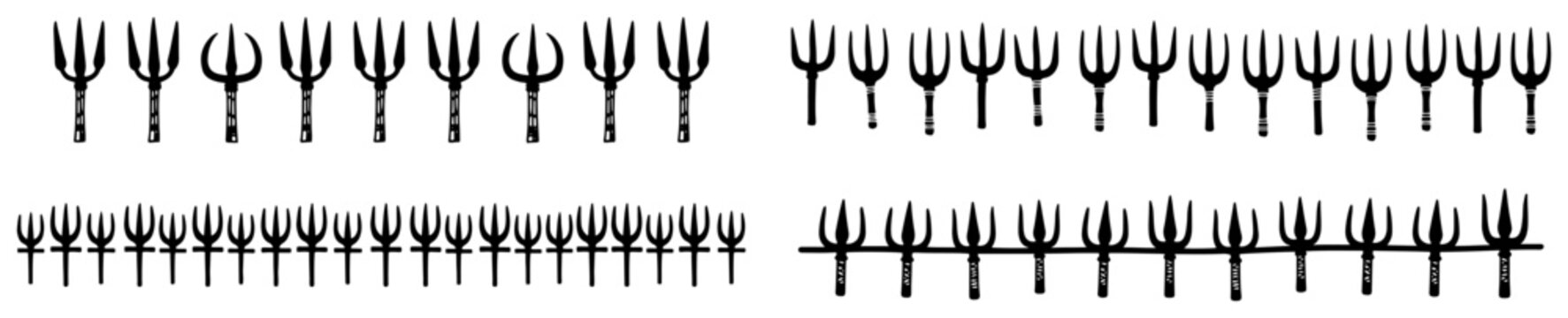Trishula trident borders representing lord shiva in hindu religious style
