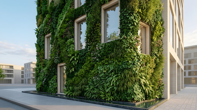 Climate-resilient urban design with green infrastructure, passive cooling, water management and sustainable architecture. AI Generated.