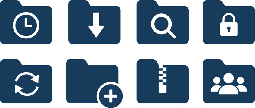Folder Management Icons Vector Set