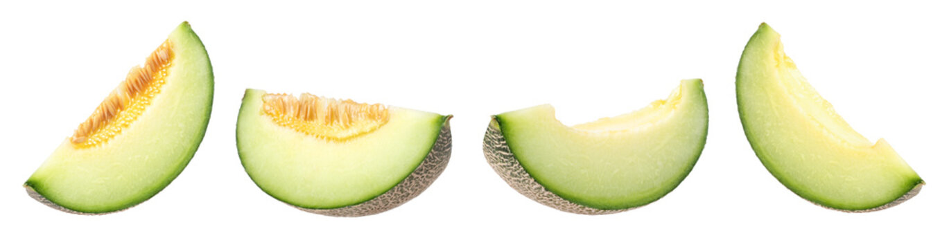 slice of cantaloupe melon isolated	
