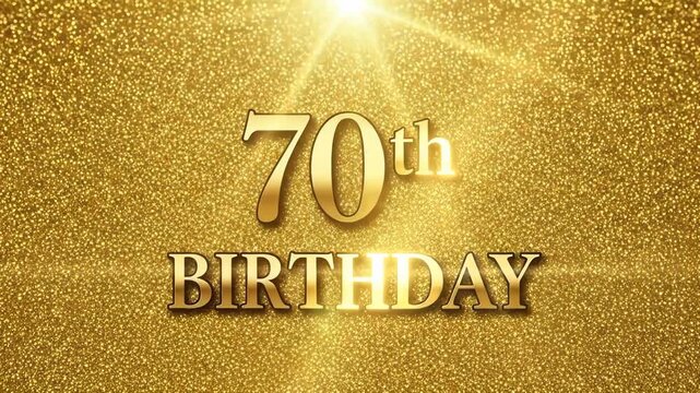 Elegant golden 70th birthday celebration background with sparkling texture