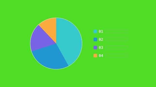 Pie chart mockup template animation, placeholder infographic loop