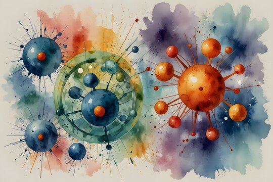 Artistic representations of atomic structures and nuclei