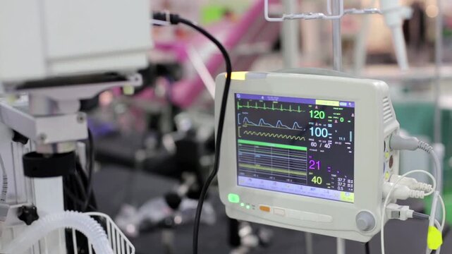 Heart Anatomy Diagram On Medical Monitor